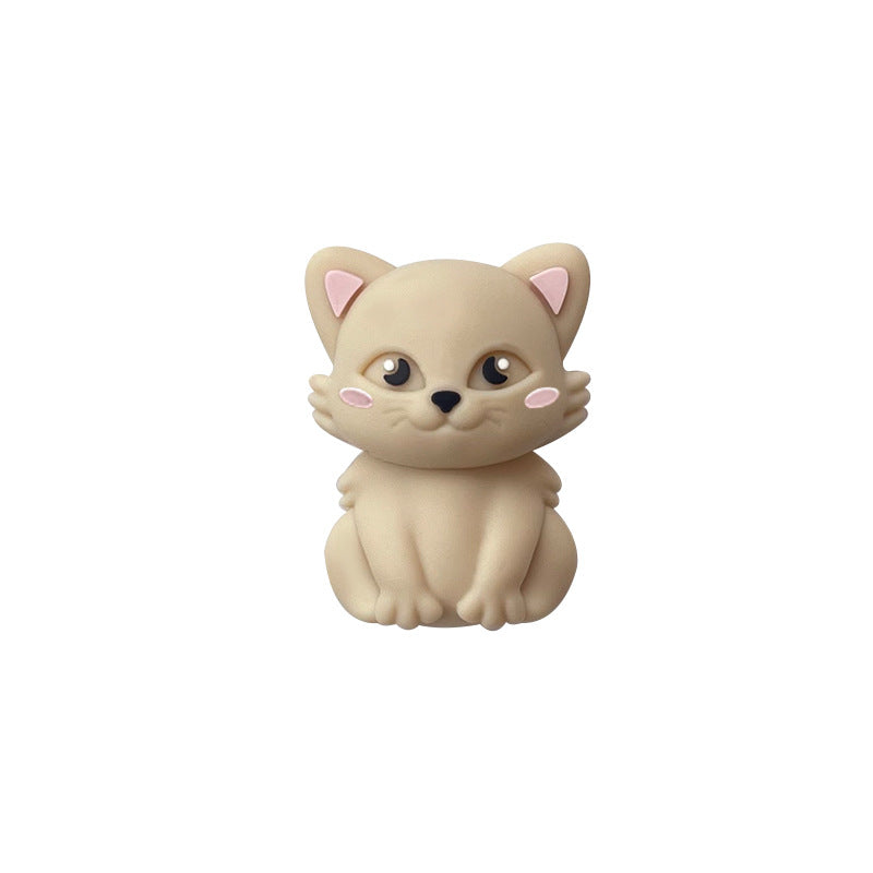 Wholesale 20pcs 3D cute kitten colorful beads